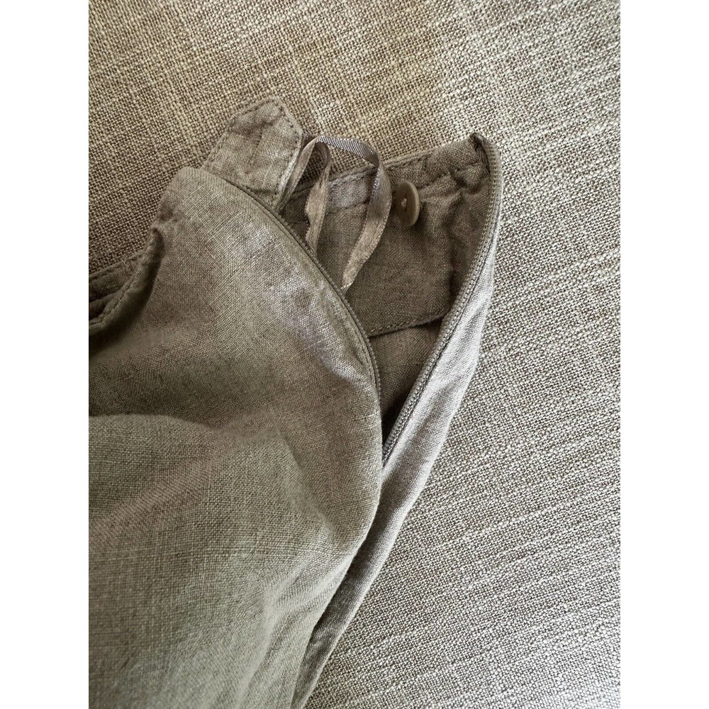 EILEEN FISHER 100% Organic Linen Pants Natural Beige Relaxed Side Zip Women XL - Picture 10 of 12